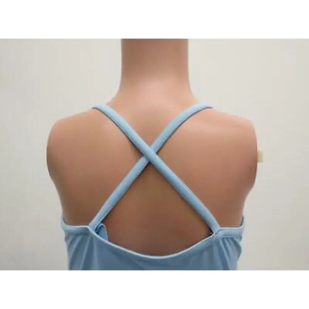 Pre-Owned Dance Costume Weissman 6008 Medium Child Blue Lyrical Sequin
